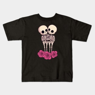 Preppy Skeleton, valentines day, pink skull Kids T-Shirt